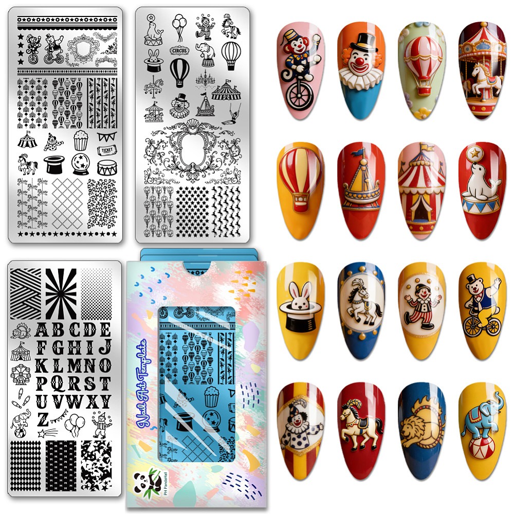 Nail Stamping Plate - 3 unidades de plantillas para decoración