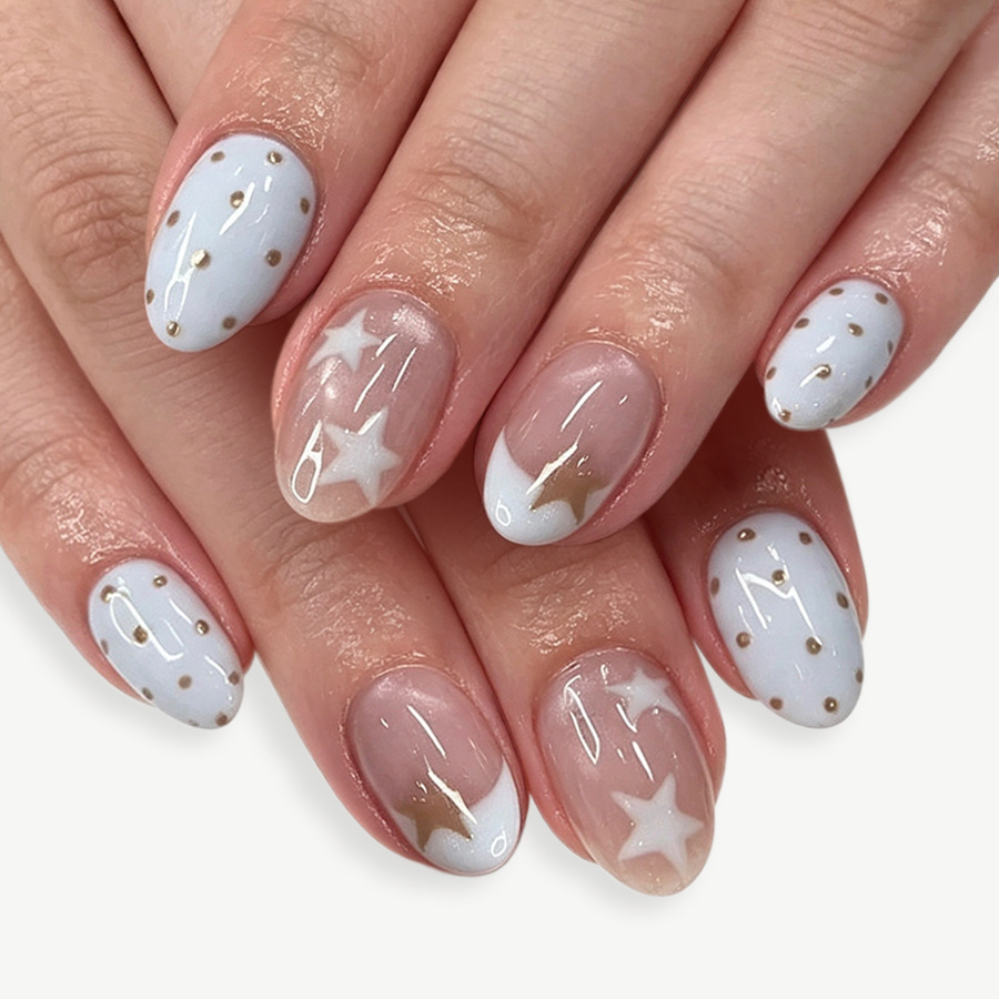 Nail Art Aesthetic - 24 Uñas Postizas con Diseño de