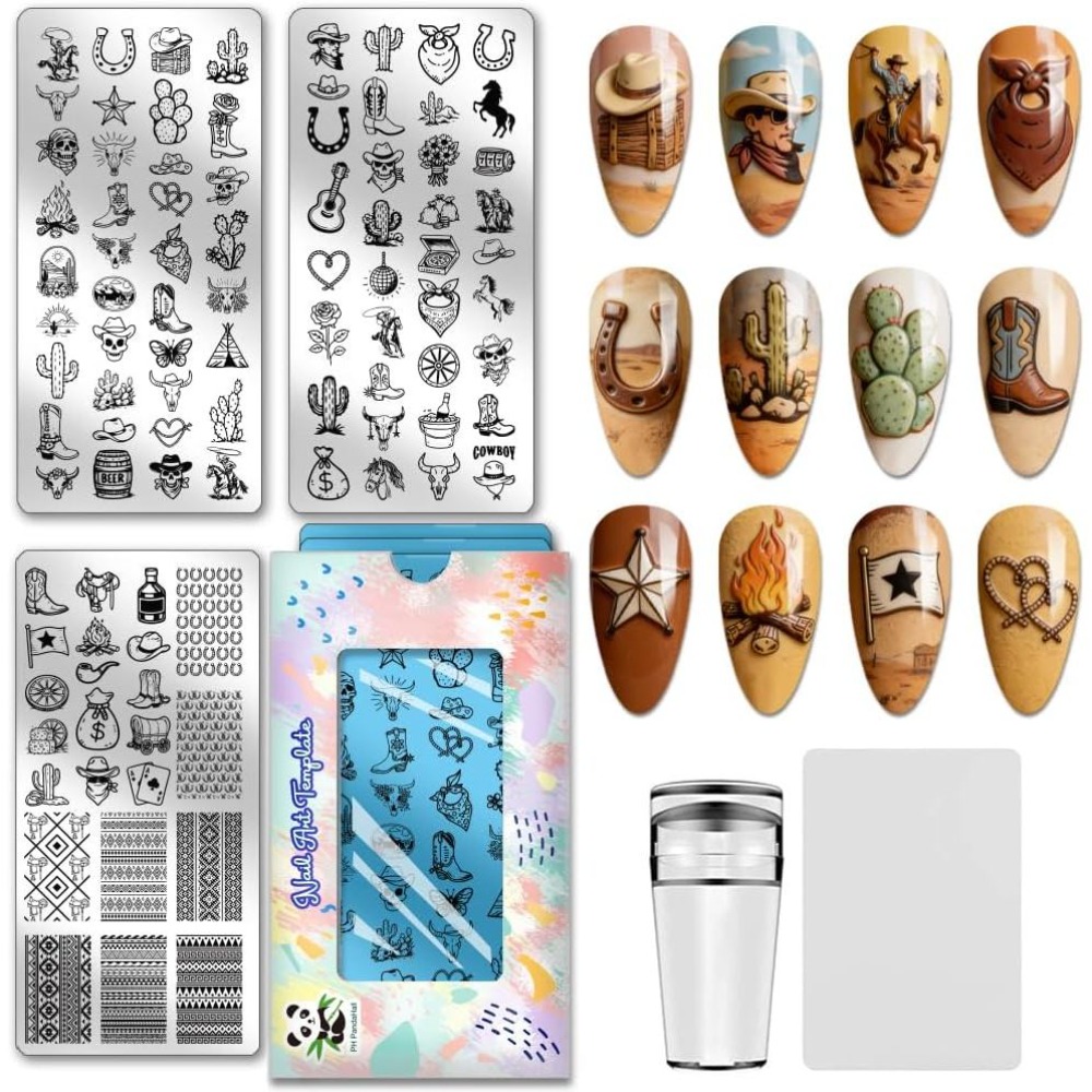 Nail Stamping Plate - 3 Placas de Estampado de Uñas