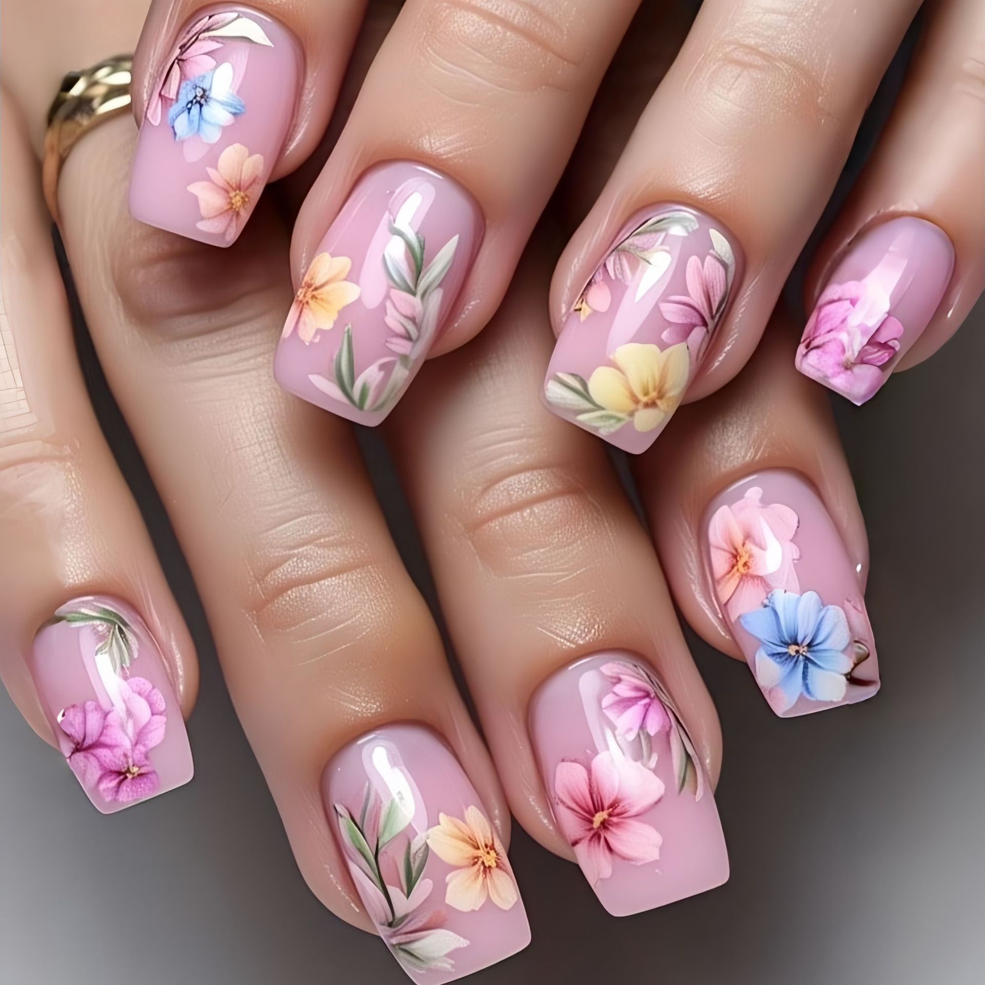 Nail Art Aesthetic - Uñas postizas medianas para mujeres y