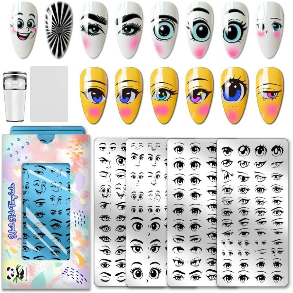 Nail Stamping Plate - 4 piezas de placas para estampado