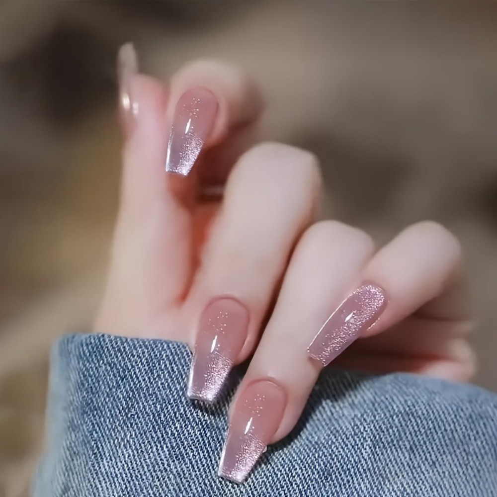 Nail Art Aesthetic - 24 Uñas Postizas Largas con Diseño