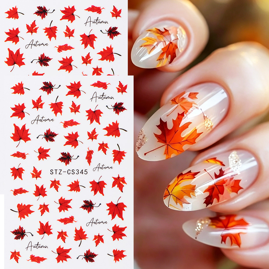 2 pegatinas de uñas con hojas  - Nail Art Orange reseña y precio