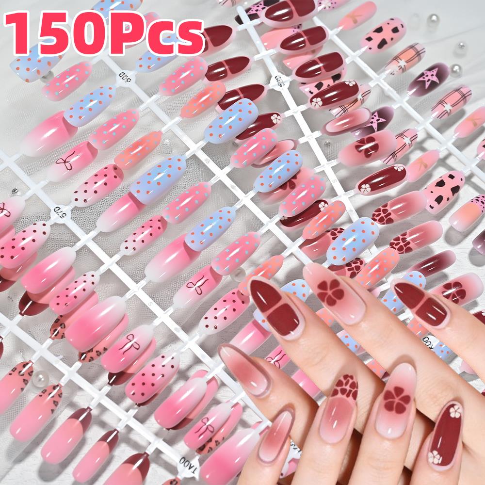 150 Uñas Postizas Rosa y Azul  - Nail Art Aesthetic reseña y precio