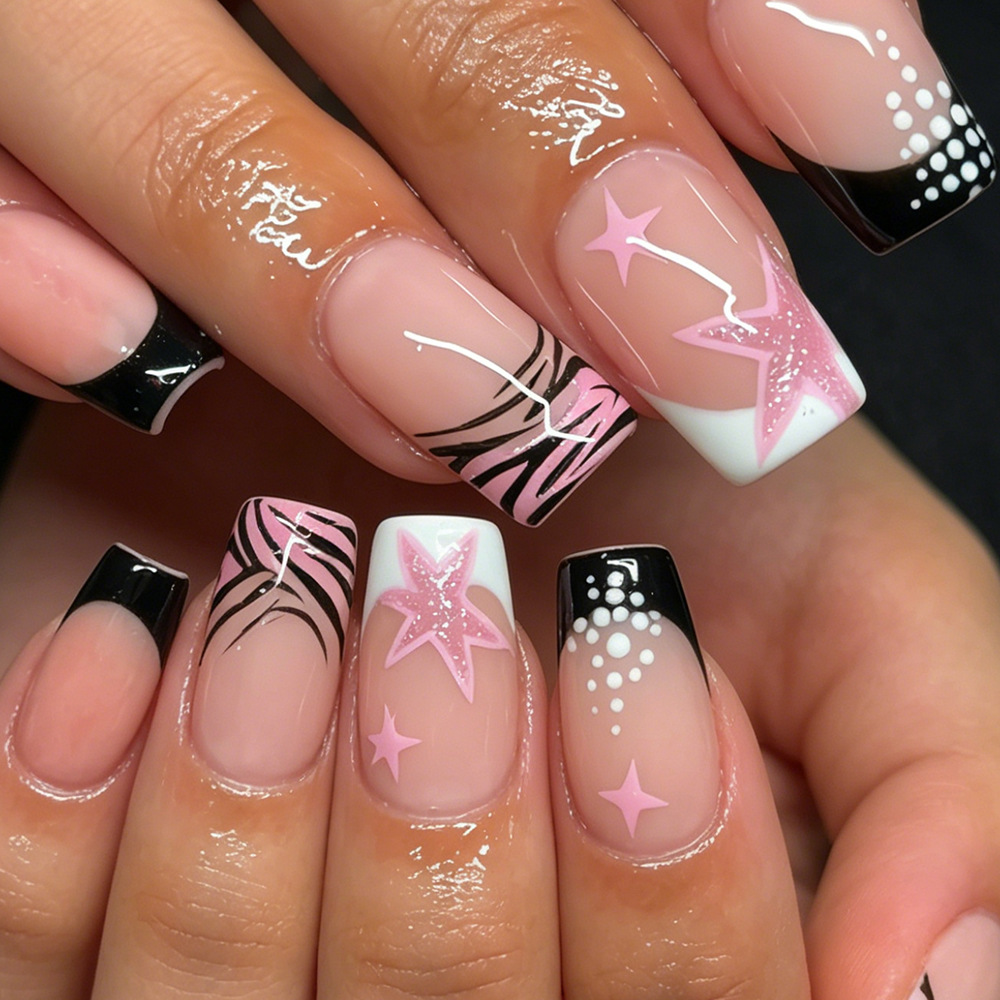 24 Uds. Uñas Postizas Francesa - Nail Art Zebra reseña y precio