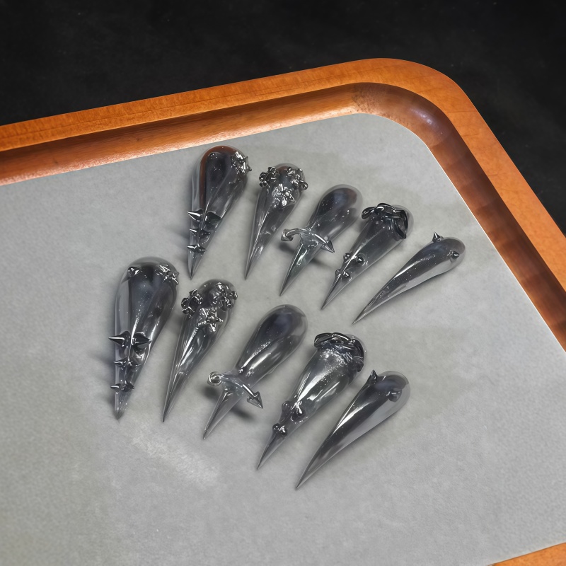 Nuevas 10 Uñas Postizas Gótica - Nail Art Aesthetic reseña y precio