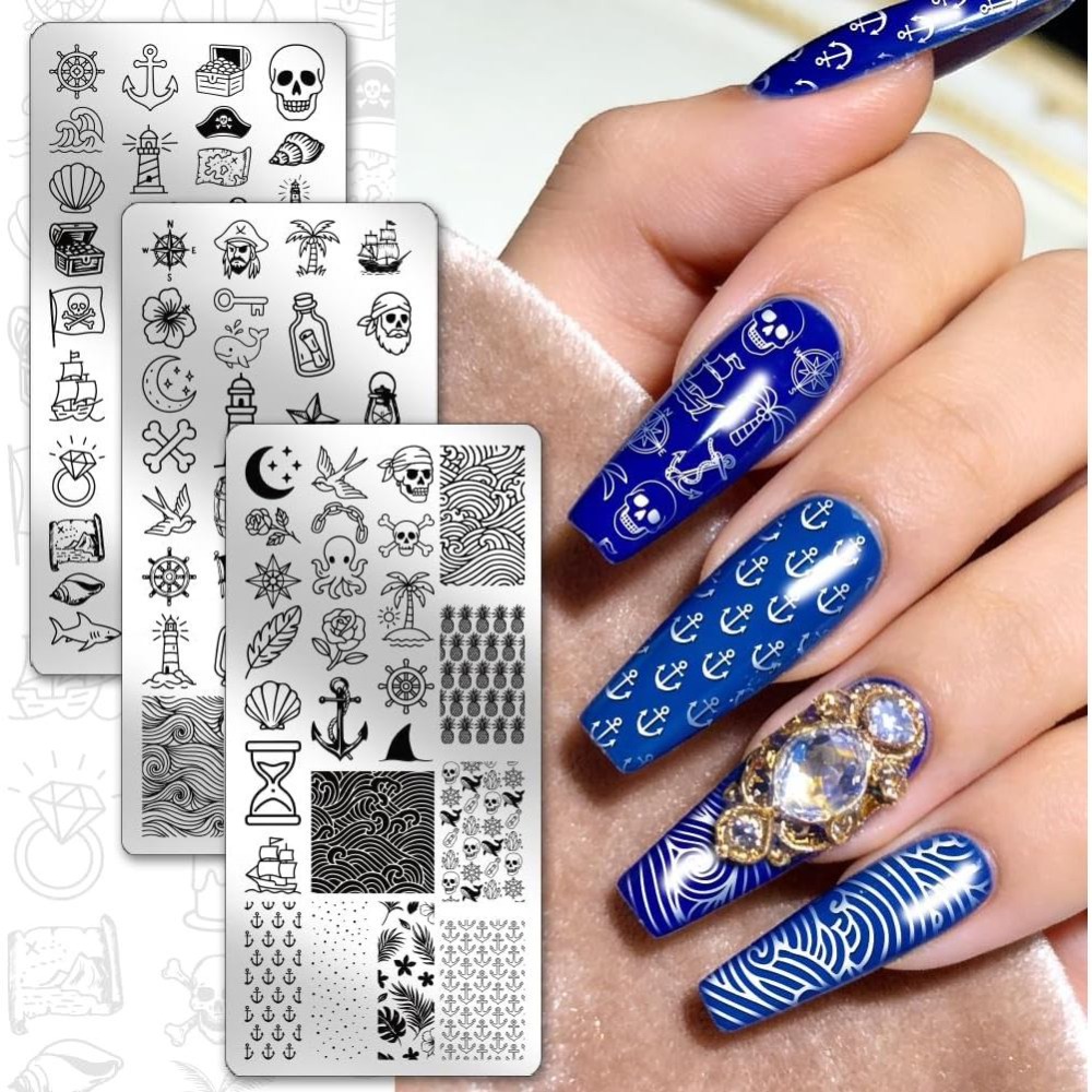 3 piezas de placas de estampad - Nail Stamping Plate reseña y precio