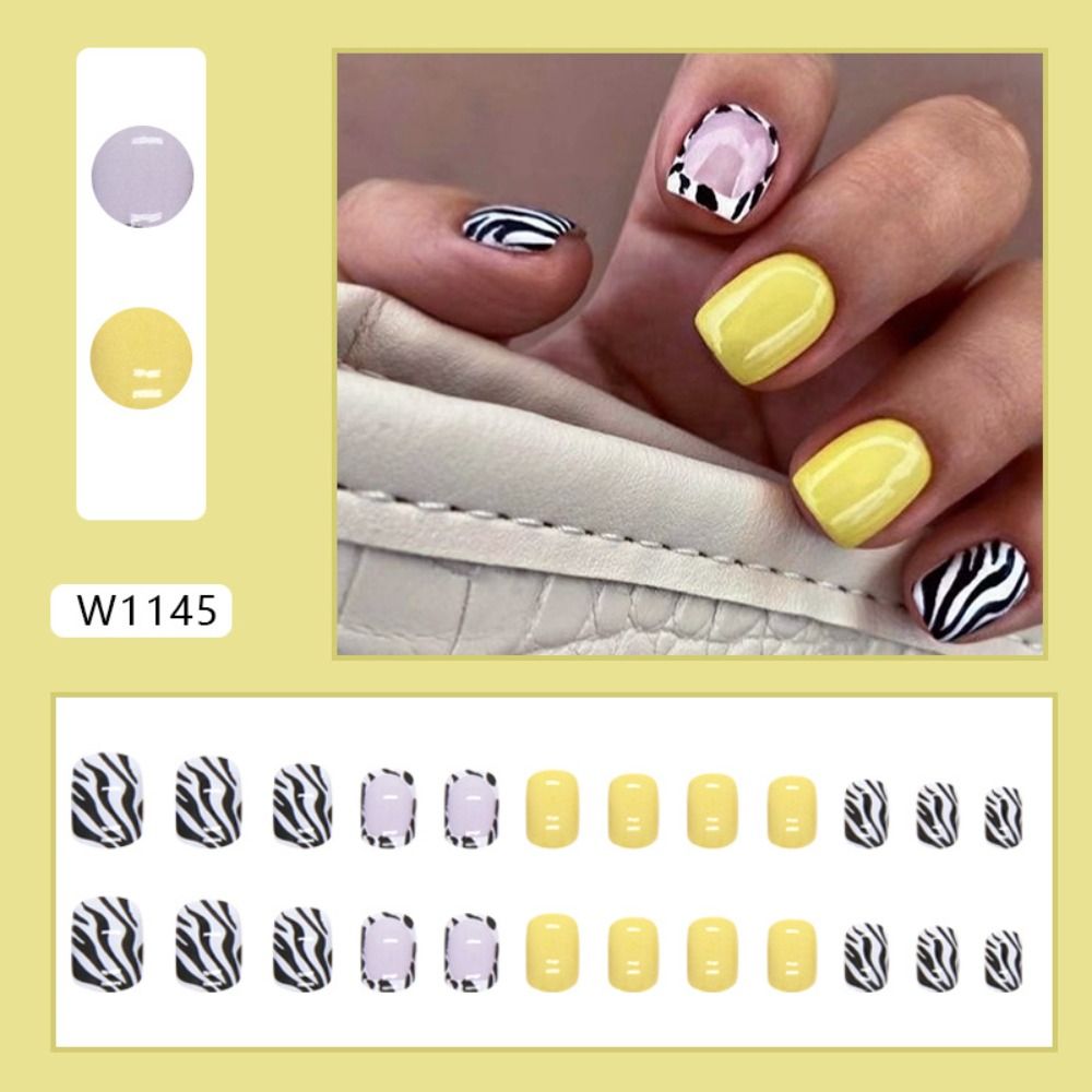 Nuevas uñas postizas redondas  - Nail Art Zebra reseña y precio