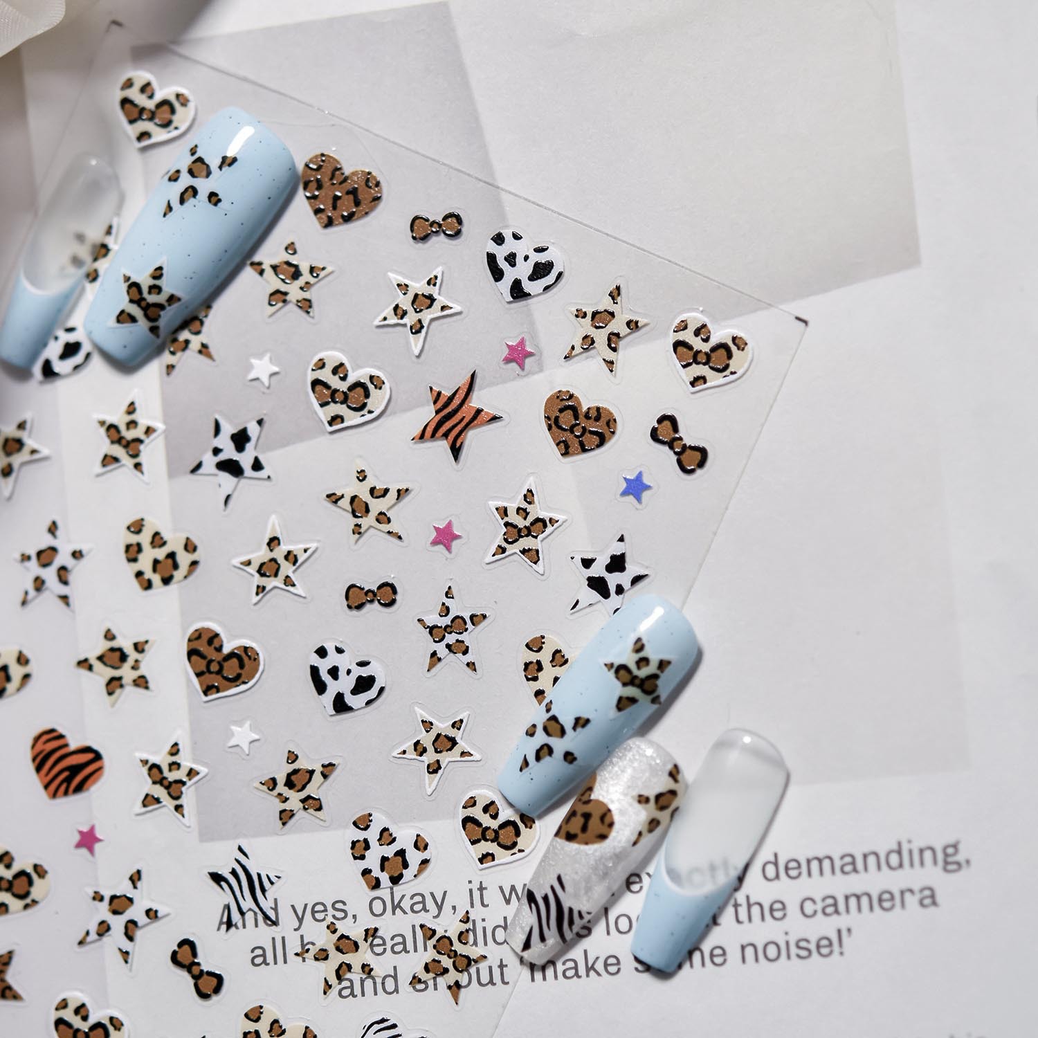 Azul y rosa en forma de estrel - Nail Art Zebra reseña y precio