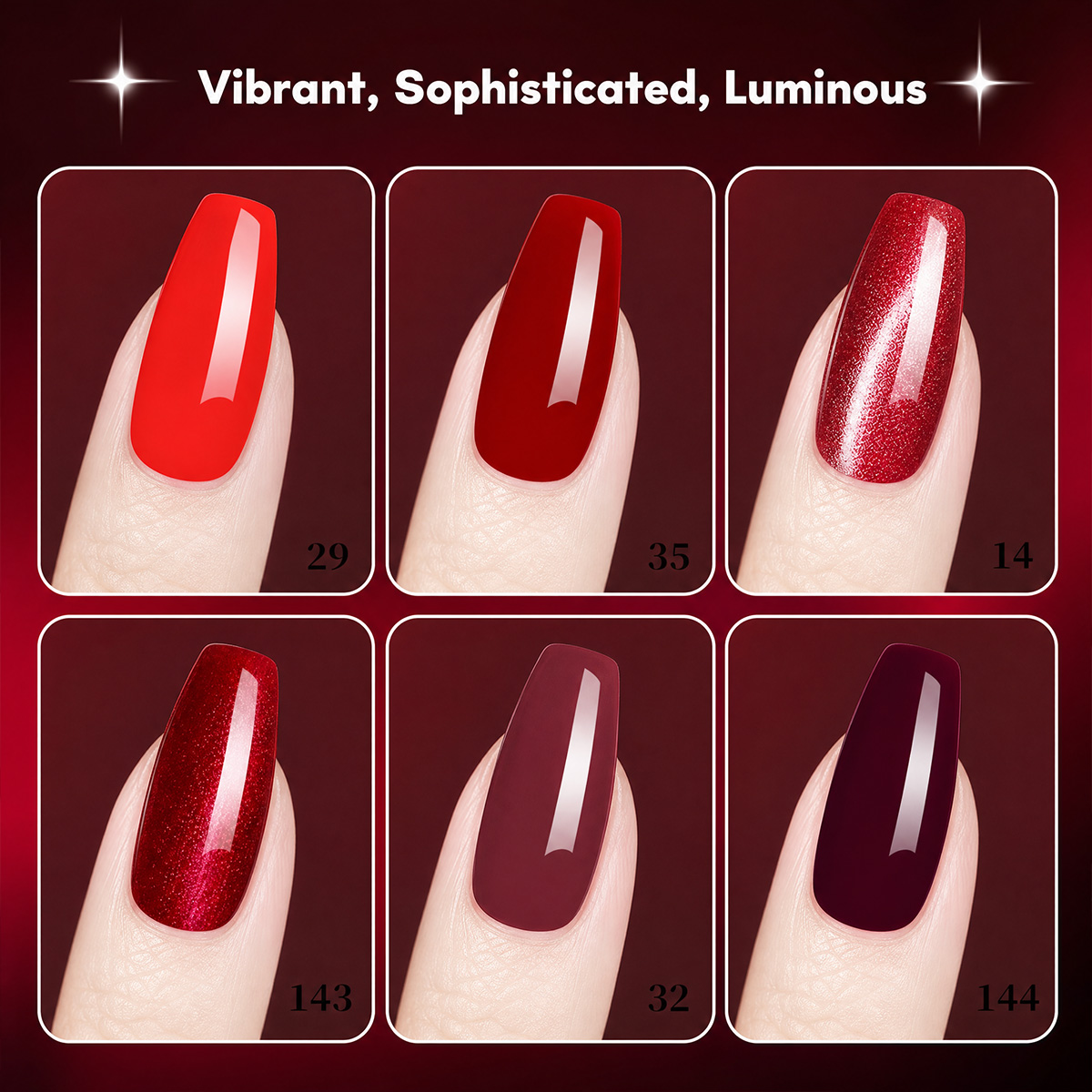 Set de 7 esmaltes de uñas en g - Nail Art Red Wine Cat Eye reseña y precio