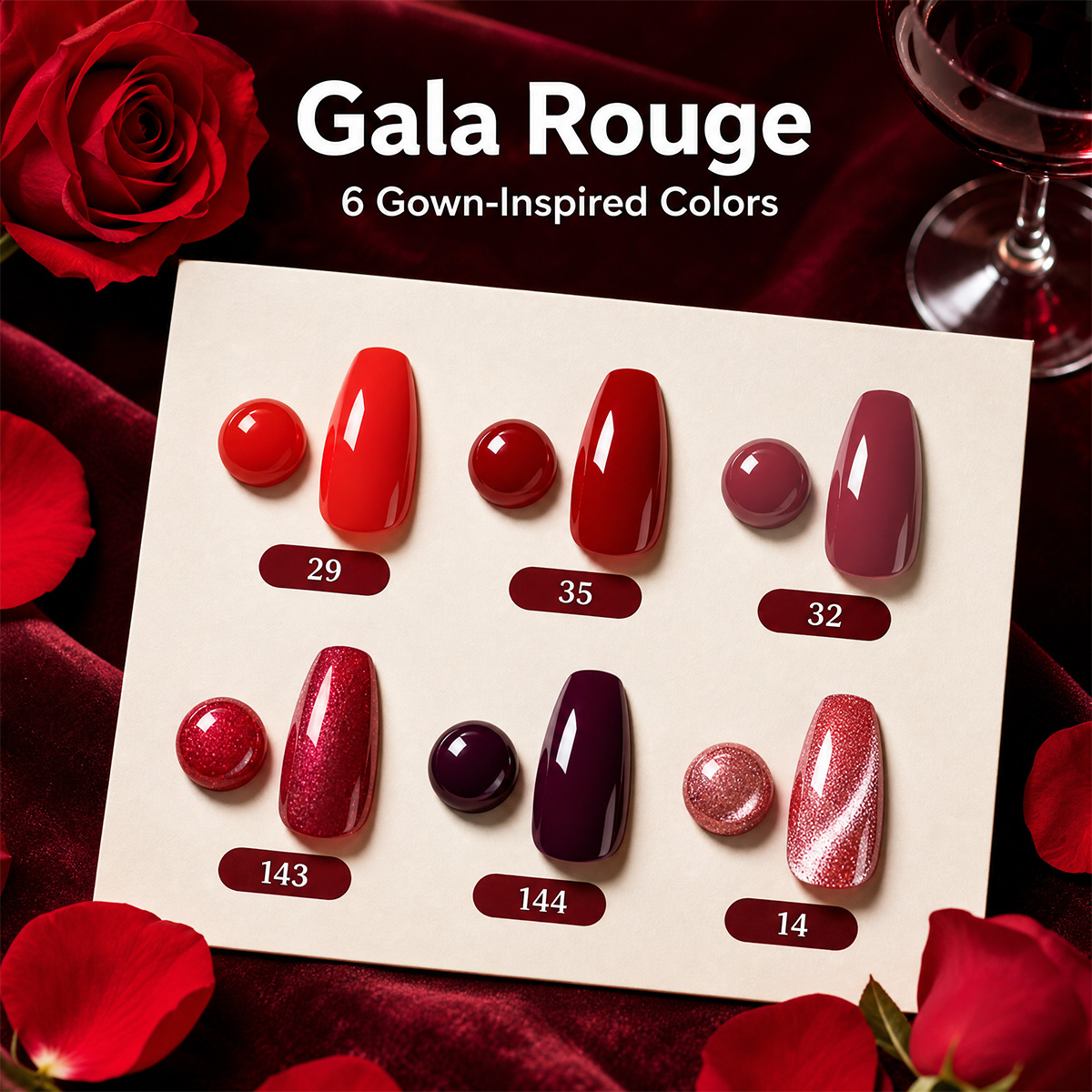 Set de 7 esmaltes de uñas en g - Nail Art Red Wine Cat Eye reseña y precio