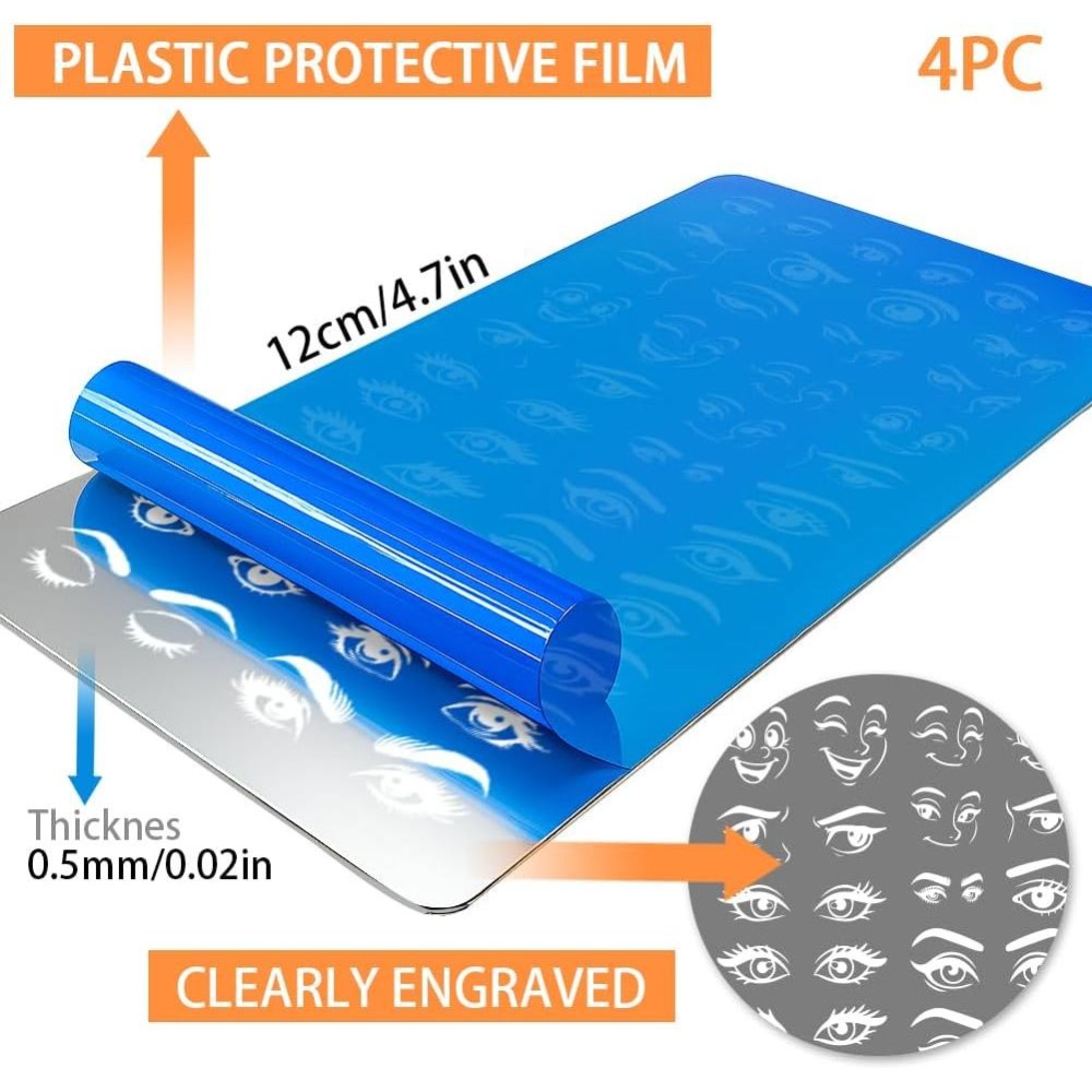 4 piezas de placas para estamp - Nail Stamping Plate reseña y precio