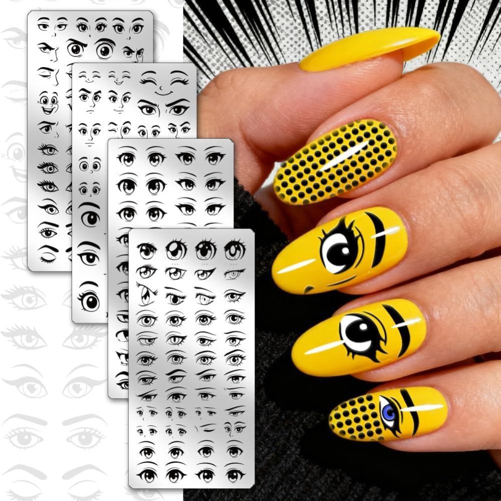 4 piezas de placas para estamp - Nail Stamping Plate reseña y precio