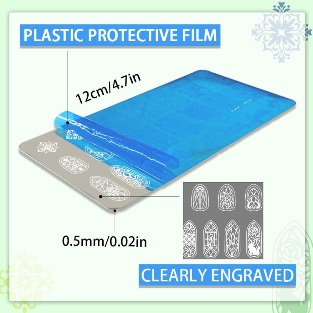 3 Piezas de Plantillas de Vidr - Nail Stamping Plate reseña y precio