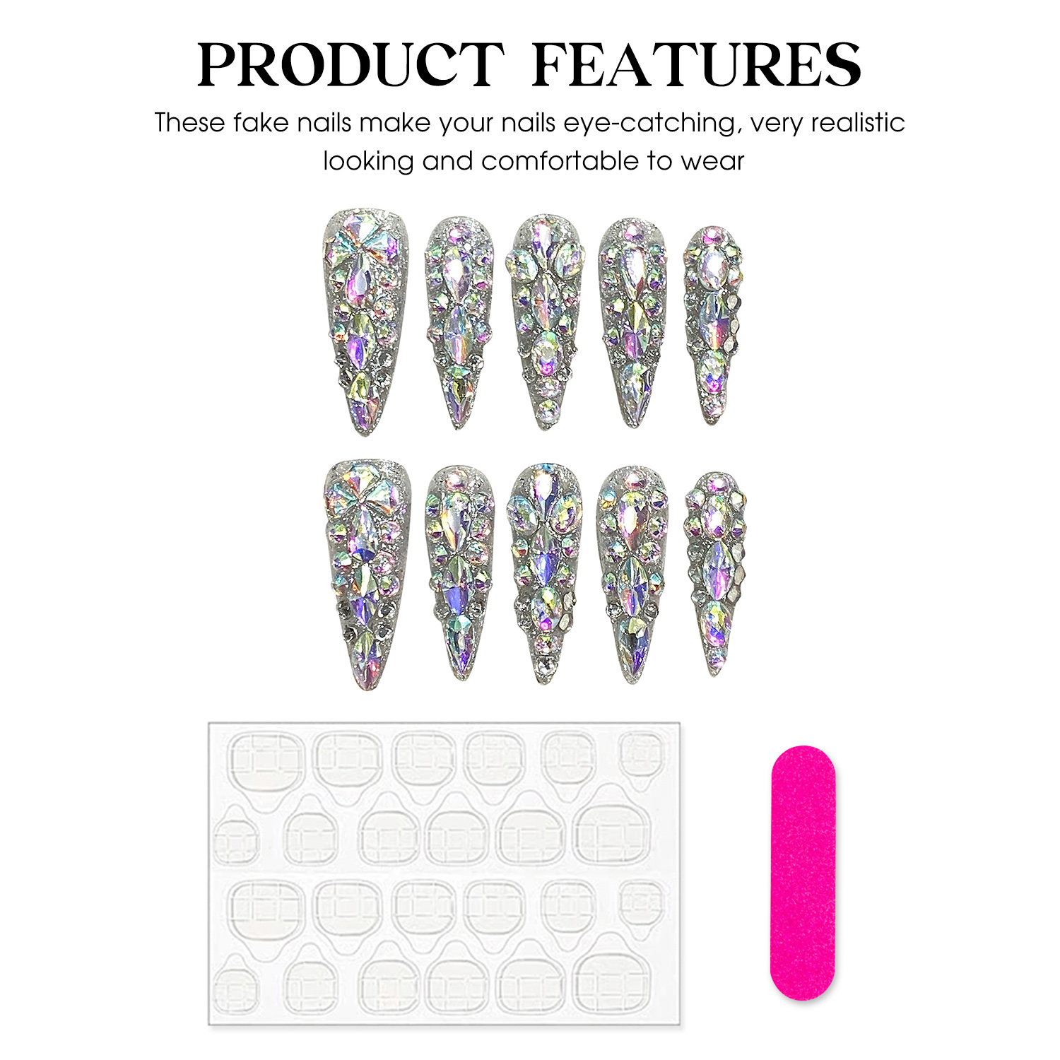 10 Uds. De uñas postizas de ag - Nail Art Design reseña y precio
