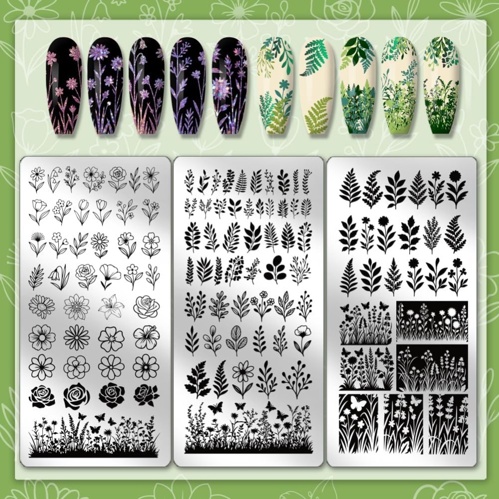 Placas de estampado de hojas y - Nail Stamping Plate reseña y precio