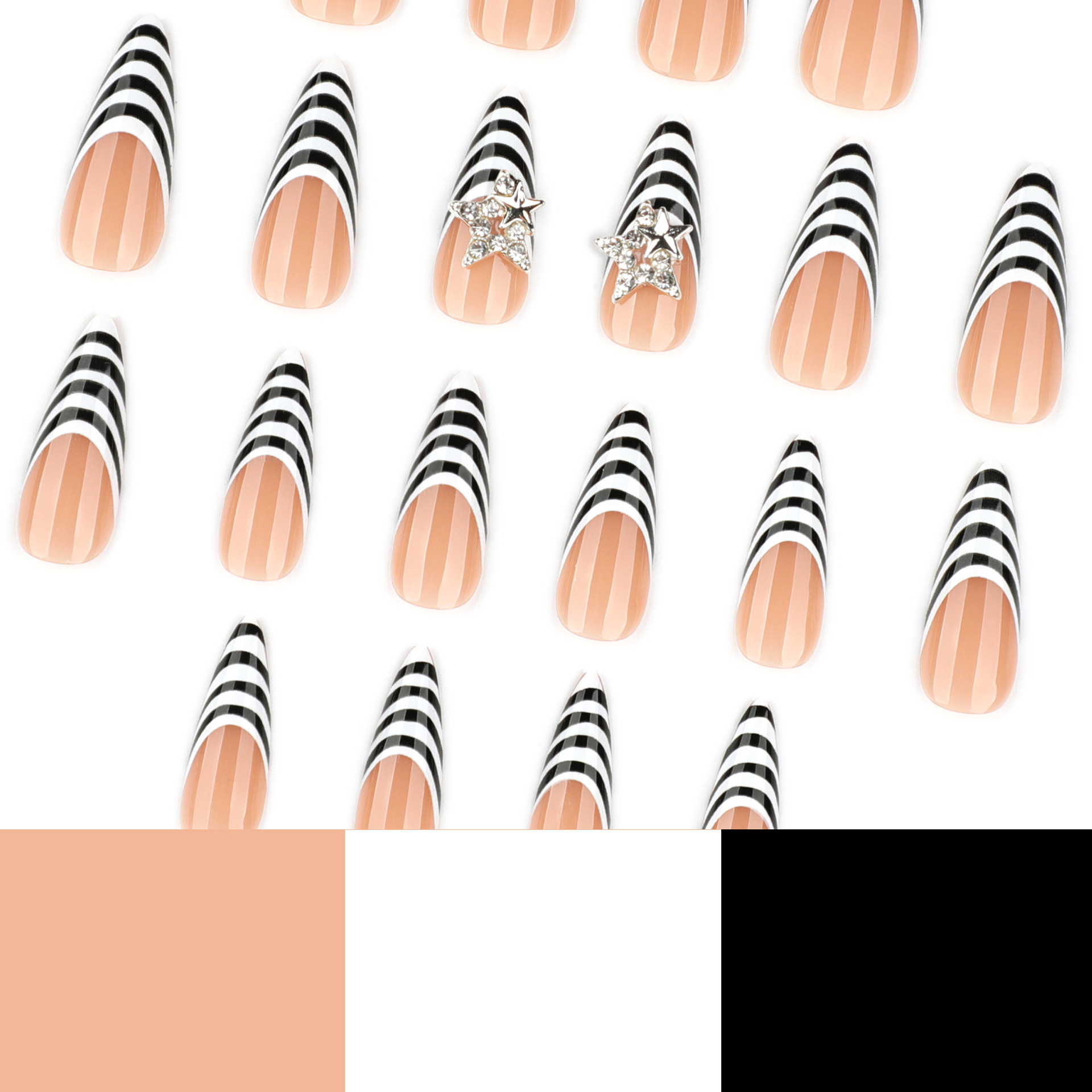 24 Uds. De uñas postizas a ray - Nail Art Zebra reseña y precio
