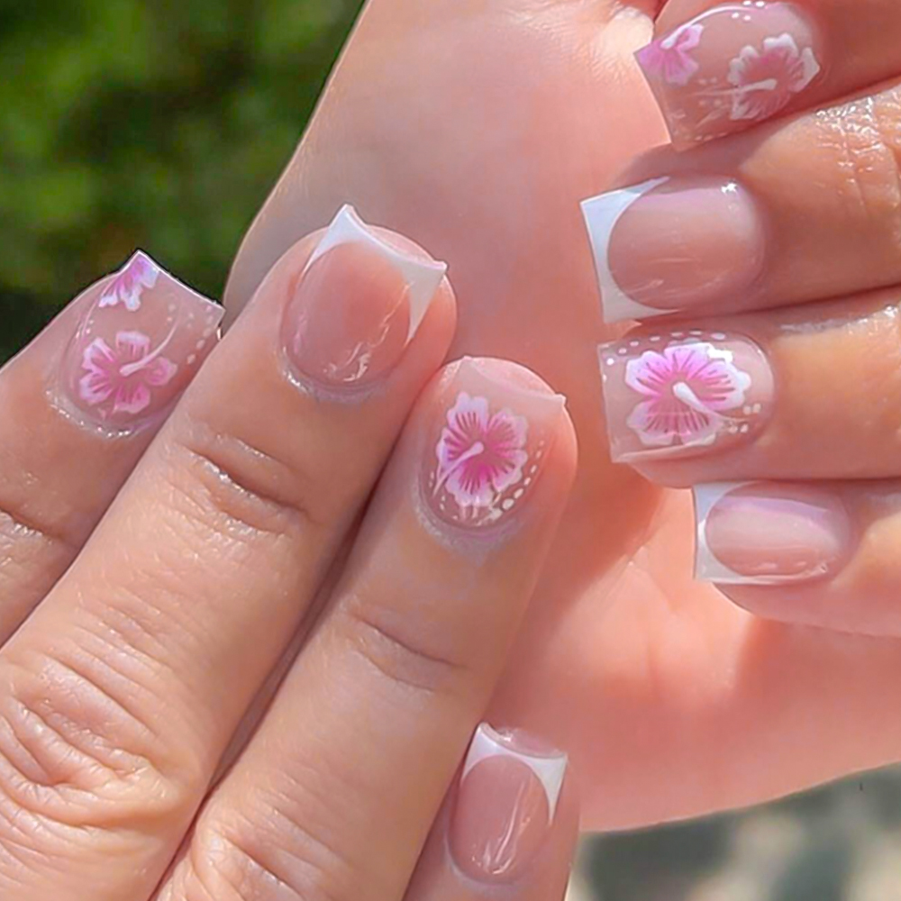 24 Uds uñas postizas de flores - Nail Art Aesthetic reseña y precio
