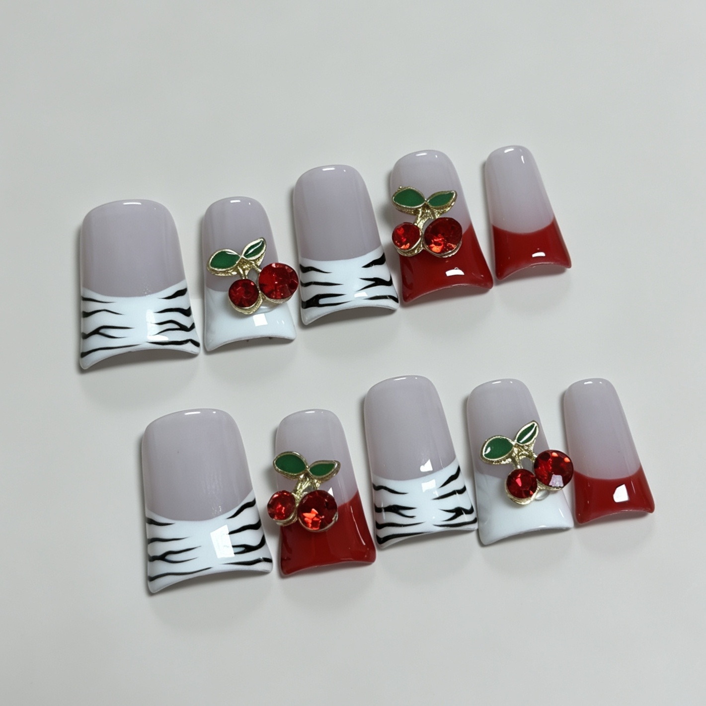 Uñas postizas cuadradas median - Nail Art Zebra reseña y precio