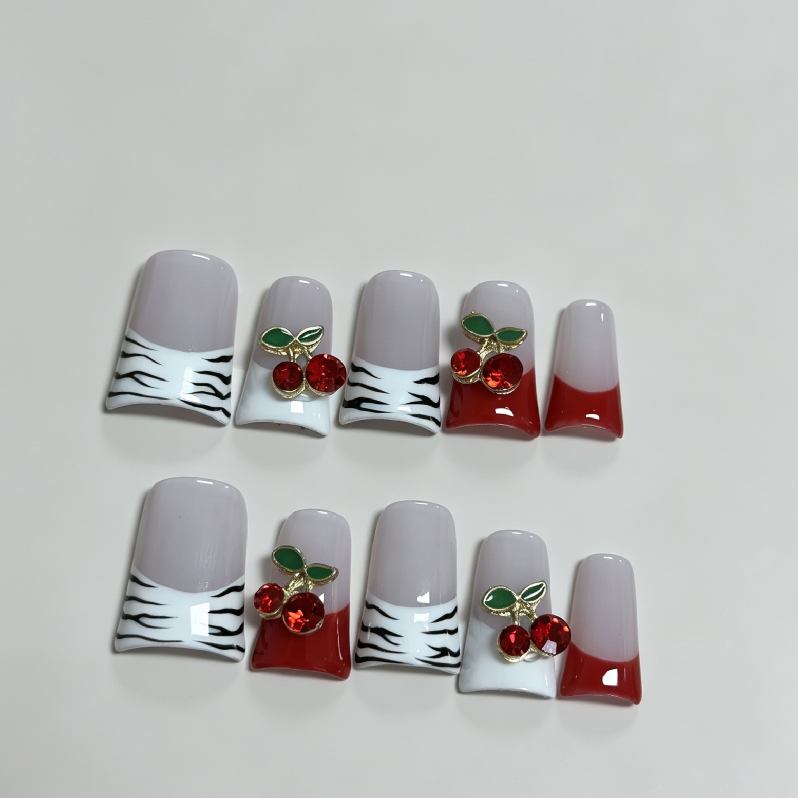Uñas postizas cuadradas median - Nail Art Zebra reseña y precio