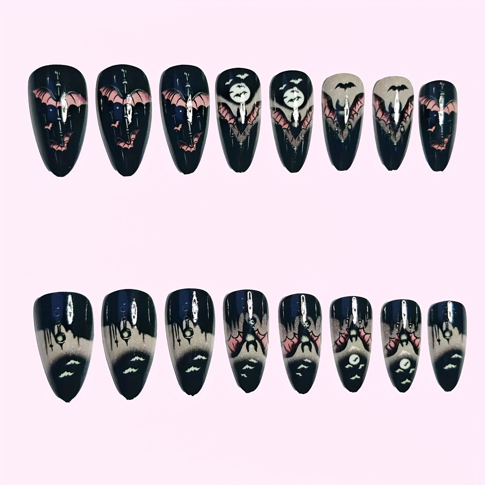 24 Uñas Postizas de Halloween, - Nail Art Aesthetic reseña y precio