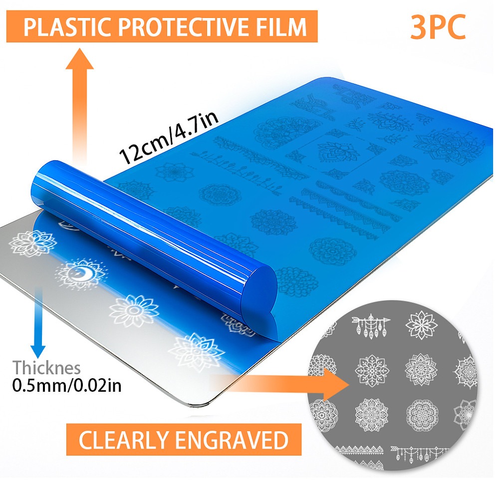 3 unidades de plantillas para  - Nail Stamping Plate reseña y precio