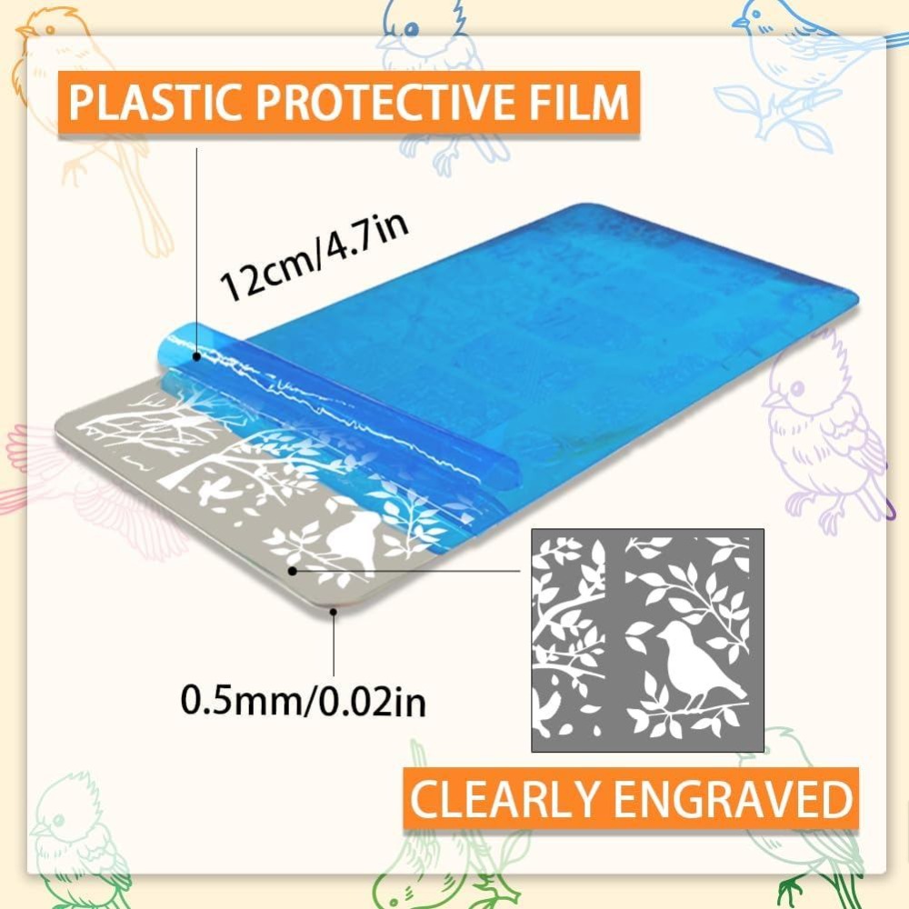 3 piezas de placas de estampad - Nail Stamping Plate reseña y precio