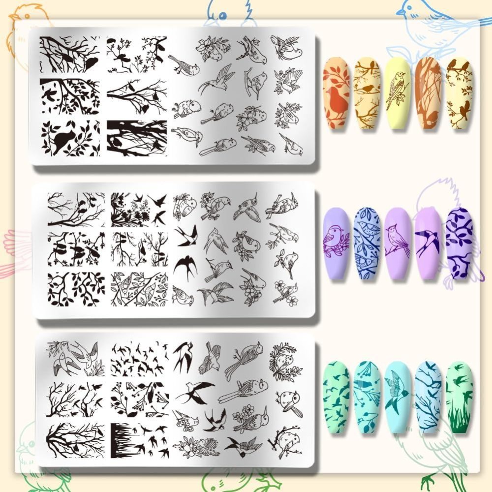 3 piezas de placas de estampad - Nail Stamping Plate reseña y precio